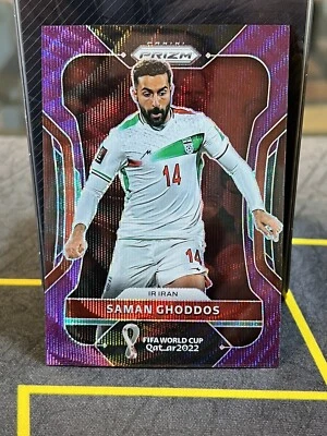 2022 Panini Prizm World Cup  /99 Saman Ghoddos Purple Wave Prizm #124 Iran SP - Image 1 of 3