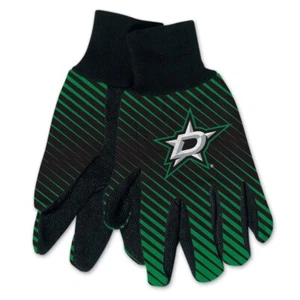 DALLAS STARS STRIPED UTILITY GRIPPER DOTS GLOVES NEW WINCRAFT 👀 - Picture 1 of 1