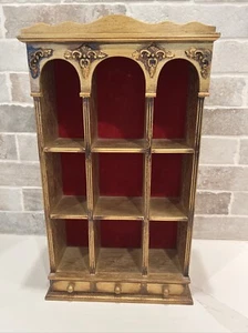 Vintage Gold Wood Curio Cabinet Display Shelf Hollywood Regency Style- Japan - Picture 1 of 14