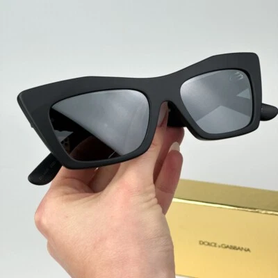 D&G Women Sunglasses Black Grey Mirrored Black Cat Eye DG4435 25256G BRAND NEW - Image 1 of 4