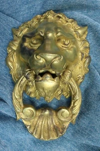 Knocker Lion face. Modernist. Bronze. S.XX Knocker Aldaba Lion Face Modernist - Picture 1 of 11