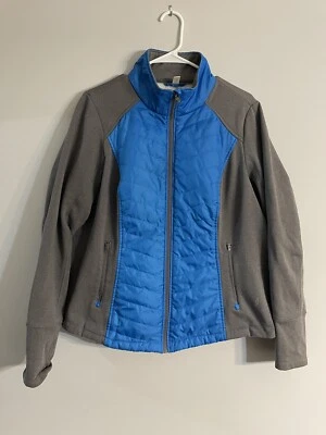 EXERTEK Womens Size PM Petite Lightweight Full zip Jacket Black Blue - Image 1 of 4