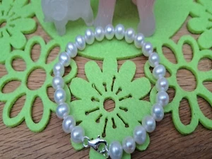 Süßwasserperlen Armband, weiß, erbsenform, Gr. 19, A+++ Qualität, edel, 34.3 - Bild 1 von 2