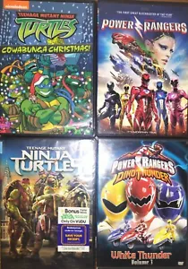 Power Rangers Teenage Mutant Ninja Turtles 4 DVD Lot Christmas Dino Thunder Kids - Picture 1 of 5