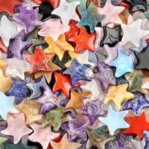 100pcs Stone Starfish Ornament Decoration 30mm Star Smiling Sculpture Figurine - Picture 1 of 6