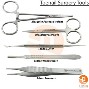 Toe Nail Surgery Instruments Manicure Pedicure Tools Nail Care Forceps Scissors - Picture 1 of 6