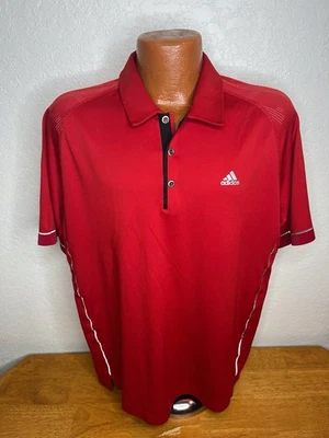Men's Adidas Golf S/S Polo Golf Shirt L Large - Red - Polyester - Image 1 of 4