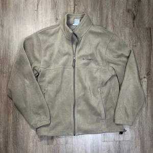 Chaqueta polar Columbia para hombre abrigo mediano marrón tostado cremallera completa - Imagen 1 de 6
