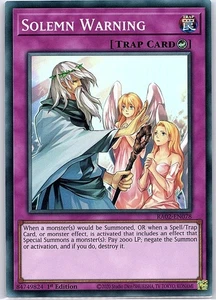 Tarjeta Solemn Warning RA02-EN078 - Yu Gi Oh - Casi nueva - Imagen 1 de 2