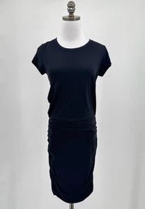 Vestido ajustado de manga corta de jersey negro Athleta laterales acanalados talla XS - Imagen 1 de 4