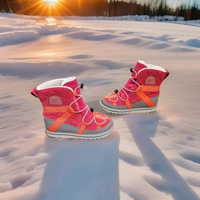 Sorel Glacy Explorer Shortie Nieve Niños Talla US 4 Botas Rosa Gris Rojo NY1874-600 Foto 1 de 4