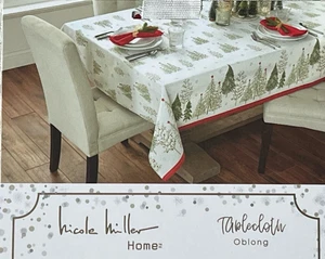 Nicole Miller Árboles de Navidad con Border Sparkles Mantel 60x 144 - Imagen 1 de 5