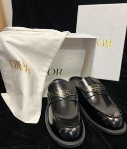 New Christian Dior Logo Slip-On Mules Flats Black 40 W/certificate, DD-5 - Picture 1 of 10