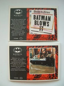 1992 Topps German Batman Returns Movie full sub set of 11 mini gum sticker cards - Picture 1 of 3