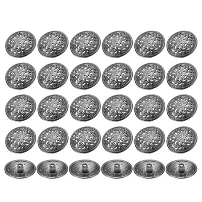 30 Stück Metallknöpfe zum Nähen,rund,hohl,25mm,Legierung,Kleiderknopf,Schwarz - Bild 1 von 4