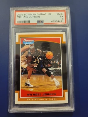 2002 Bowman Signature Michael Jordan Washington Wizards MJJ PSA 5 - Image 1 of 2
