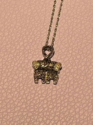 Genuine Black And White Diamond Loving Elephants Necklace Kay Jewelry Foto 1 de 3