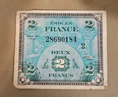 Billete de 2 francos de Francia 1944 Foto 1 de 2