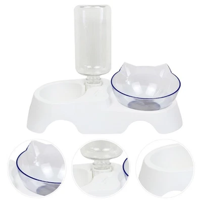  Distributore Crocchette Per Gatti Dispenser Acqua Gatto Cani Ciotola Cibo - Immagine 1 di 4