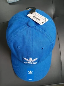 Youth Adidas Relaxed Fit Hat Cap Strapback Adjustable Trefoil One Size Blue - Picture 1 of 6
