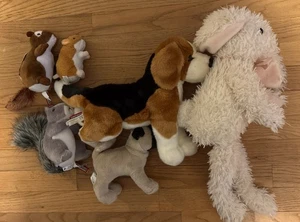 Douglas Brand 18” Bunny, 15” Dog, 5” Dog, 6” Squirrel, 5” Chipmunk, & 4” Mouse - Picture 1 of 21