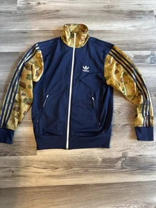 Adidas Originals camouflage sleeves track Jacket Navy blue Small Camo - Picture 1 of 17