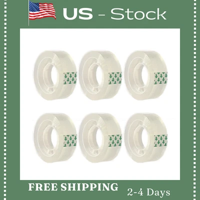 BRANDED Clear Transparent Tape Rolls 3/4" x 1000" Dispenser Refill 6 Tape Rolls Scotch