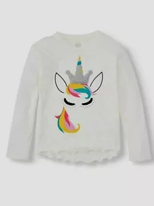 Wonder Nation L/S Embellished Tee, Winter White, Medium (7-8) - Picture 1 of 2