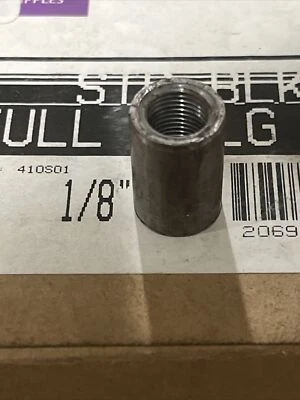 10 Pcs) Ward 410S01 Coupling: 1/8″, Black Carbon Steel, Class 150, ASTM, Threade - Image 1 of 4