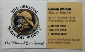 Business Card The Original Seafood Shanty Wyomissing, Pennsylvania - Picture 1 of 1