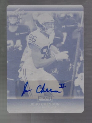 2017 Jehu Chesson Leaf Metal Draft Retail Printing Plate Cyan 1/1 Auto Michigan - Image 1 of 2