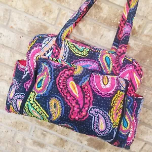 Vera Bradley BABY DIAPER BAG (17x12x6) Paisley Navy/Purple/Pink MSRP $139 - Picture 1 of 7