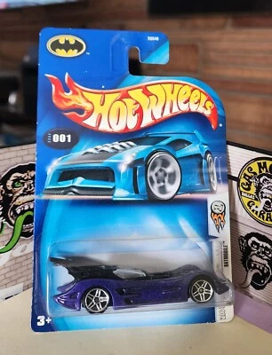 👓Hot Wheels 2004🦇Infinity BATMOBILE #001 Metalflake Purple⭐PR5⚡BLACK BASE Vari - Image 1 of 4