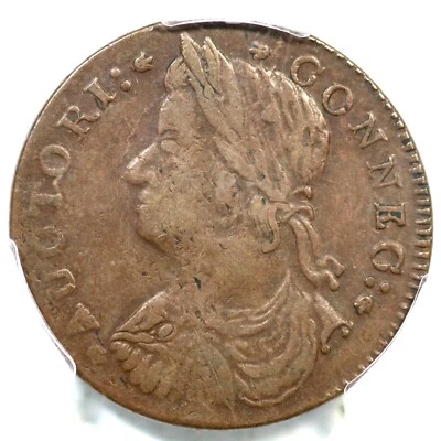 1787 M 37.5-e R-4 PCGS XF 40 Connecticut Colonial Copper Coin - Image 1 of 3