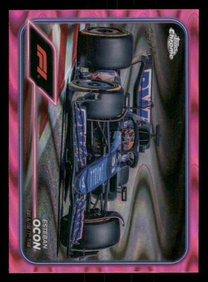 2024 Topps Chrome Formula 1 Pink RayWave Refractors #81 Esteban Ocon CAR /75 - Image 1 of 2