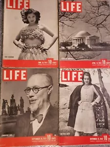 Vintage LIFE Magazine 1940's Lot of 4, 40's Ads, Celebrities - Picture 1 of 1