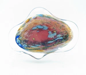 Pisapapeles de vidrio artístico plano multicolor ovalado recubierto de vidrio transparente 6,5" x 4,75" - Imagen 1 de 7