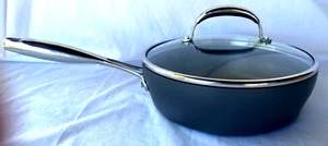 COOK'S ESSENTIALS..HARD ANODIZED..NONSTICK..3 QT..FRYING..9.5" SKILLET..LID..NIB - Picture 1 of 6