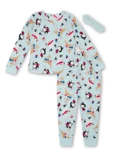 NWT 10 12 thermal pajamas mask reindeer penguins 3 pc lot birthdays christmas  - Picture 1 of 3