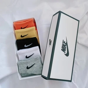 Nike Calcetines 5 Pares Deportes Algodón Informales Medio Tubo Calcetines Multicolor - Imagen 1 de 8