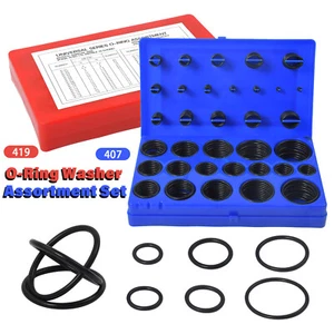 Juego surtido de arandela de junta tórica de goma métrica SAE estuche de almacenamiento automotriz kit de anillos - Imagen 1 de 18