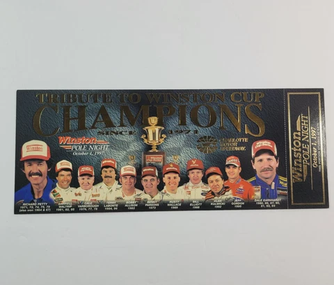 Tribute to Winston Cup Pole Night 1997 Unused Ticket Charlotte Motor Speedway Cover