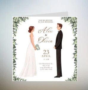 Personalised Wedding Initial Card | Wedding day card 6x6 - Picture 1 of 2