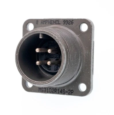 Amphenol MS3102R14S-2P Circular Connector, 4 Pin Male Solder Cup - Image 1 of 2