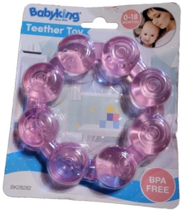 BabyKing Water Filled Pink Teether Ring Gum Massager 0 - 18 Months BPA Free - Picture 1 of 2