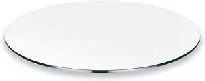Pro Safe Glass 31" Round Tempered Glass Table Top 3/8" Thick Flat Edge - Clear - Picture 1 of 4