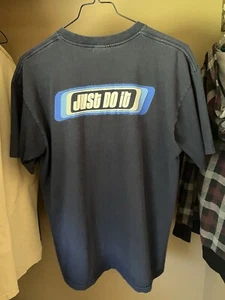 Vintage Y2K Nike Shirt Just Do It Grey Tag Size Large Blue - Picture 1 of 6