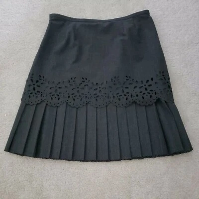 Cynthia Steffe Gray Pleated Skirt 4 S Perforated knee length - Image 1 of 4