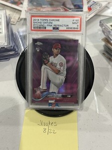 2018 Topps Chrome Pink Refractor #150 Shohei Ohtani Pitching RC Rookie PSA 9