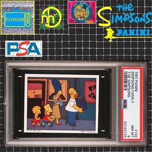 1991 Panini Simpsons Stickers - #132 Simpsons Family - PSA 8 NM-MT - Picture 1 of 4